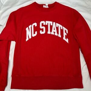 Champion Reverse Weave Red 82% Cotton NC State Arch Sweatshirt